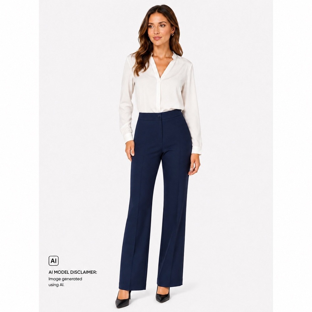 Vintage JCPenney Navy Blue High Waisted Straight Leg Dress Pants Size 6 27 Waist